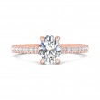 FlyerFit® 18K Pink Gold Micropave Engagement Ring