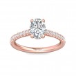 FlyerFit® 18K Pink Gold Micropave Engagement Ring