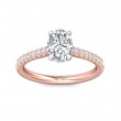 FlyerFit® 18K Pink Gold Shank And White Gold Top Micropave Engagement Ring