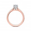 FlyerFit® 18K Pink Gold Shank And White Gold Top Micropave Engagement Ring