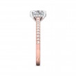 FlyerFit® 18K Pink Gold Shank And White Gold Top Micropave Engagement Ring