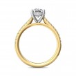 FlyerFit® 18K Yellow Gold Shank And White Gold Top Micropave Engagement Ring