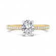 FlyerFit® 18K Yellow Gold Shank And White Gold Top Micropave Engagement Ring