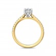 FlyerFit® 18K Yellow Gold Shank And White Gold Top Micropave Engagement Ring