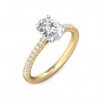 FlyerFit® 18K Yellow Gold Shank And White Gold Top Micropave Engagement Ring