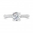 FlyerFit® 18K White Gold Micropave Engagement Ring