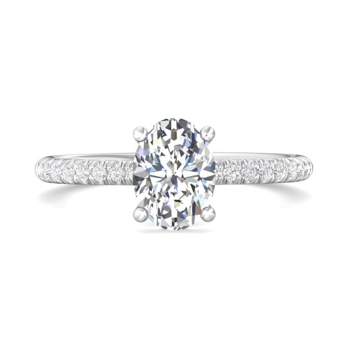 FlyerFit&reg; 14K White Gold Micropave Engagement Ring