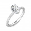 FlyerFit® 14K White Gold Micropave Engagement Ring
