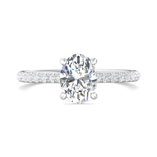 FlyerFit&reg; Platinum Micropave Engagement Ring