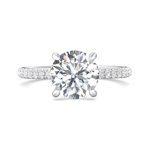 FlyerFit® 14K White Gold Micropave Engagement Ring