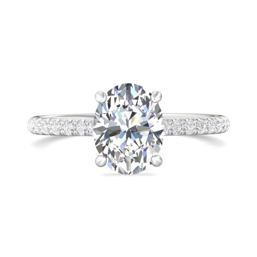 FlyerFit&reg; Platinum Micropave Engagement Ring