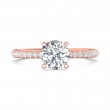 FlyerFit® 18K Pink Gold Micropave Engagement Ring