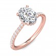 FlyerFit® 18K Pink Gold Micropave Engagement Ring