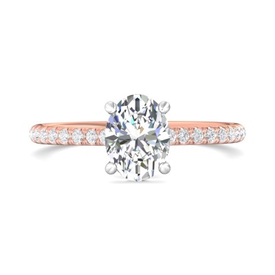 flyerfit® 14k white gold micropave engagement ring
