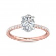 FlyerFit® 18K Pink Gold Shank And White Gold Top Micropave Engagement Ring