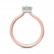 FlyerFit® 18K Pink Gold Shank And White Gold Top Micropave Engagement Ring