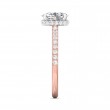 FlyerFit® 18K Pink Gold Shank And White Gold Top Micropave Engagement Ring