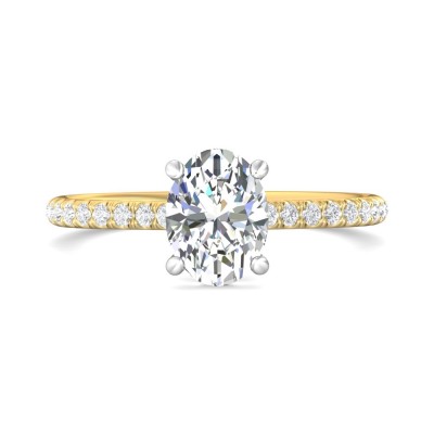 flyerfit® 14k white gold micropave engagement ring