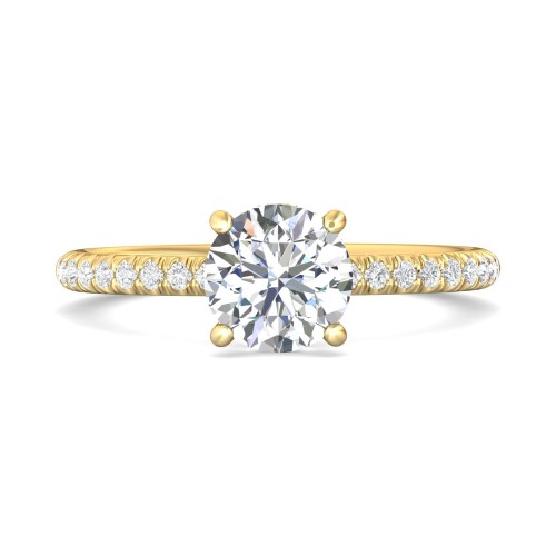 FlyerFit&reg; 14K Yellow Gold Micropave Engagement Ring