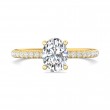 FlyerFit® 18K Yellow Gold Micropave Engagement Ring