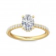 FlyerFit® 18K Yellow Gold Micropave Engagement Ring