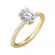 FlyerFit® 18K Yellow Gold Micropave Engagement Ring