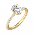 FlyerFit® 14K Yellow Gold Micropave Engagement Ring