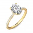 FlyerFit® 14K Yellow Gold Micropave Engagement Ring