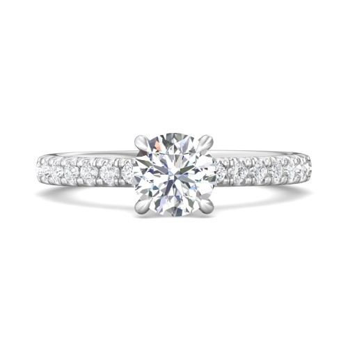 FlyerFit&reg; 14K White Gold Micropave Engagement Ring