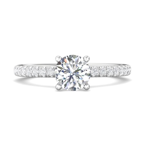 FlyerFit&reg; 14K White Gold Micropave Engagement Ring