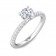 FlyerFit® 14K White Gold Micropave Engagement Ring