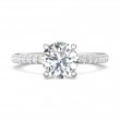 FlyerFit® 14K White Gold Micropave Engagement Ring