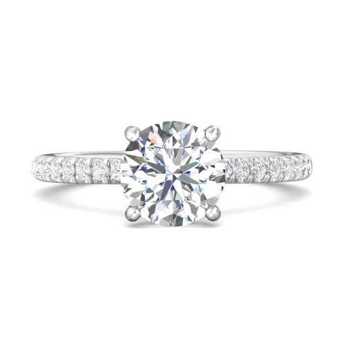 FlyerFit&reg; Platinum Micropave Engagement Ring