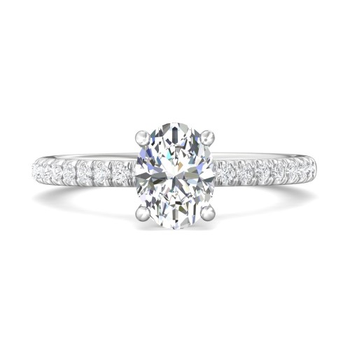 FlyerFit&reg; 18K White Gold Micropave Engagement Ring