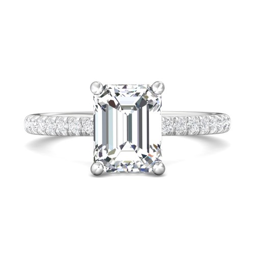 FlyerFit&reg; Platinum Micropave Engagement Ring