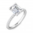 FlyerFit® 18K White Gold Micropave Engagement Ring