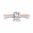 FlyerFit® 18K Pink Gold Micropave Engagement Ring