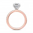 FlyerFit® 14K Pink Gold Shank And White Gold Top Micropave Engagement Ring