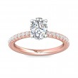 FlyerFit® 14K Pink Gold Shank And White Gold Top Micropave Engagement Ring