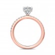 FlyerFit® 14K Pink Gold Shank And White Gold Top Micropave Engagement Ring
