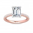 FlyerFit® 18K Pink Gold Shank And White Gold Top Micropave Engagement Ring