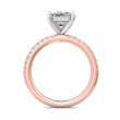 FlyerFit® 18K Pink Gold Shank And White Gold Top Micropave Engagement Ring