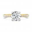 FlyerFit® 14K Yellow and 14K White Gold Micropave Engagement Ring