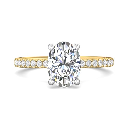 FlyerFit&reg; 14K Yellow and 14K White Gold Micropave Engagement Ring
