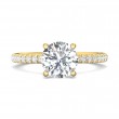 FlyerFit® 18K Yellow Gold Micropave Engagement Ring