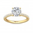 FlyerFit® 18K Yellow Gold Micropave Engagement Ring