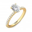 FlyerFit® 14K Yellow Gold Micropave Engagement Ring