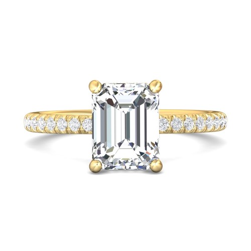 FlyerFit&reg; 14K Yellow Gold Micropave Engagement Ring