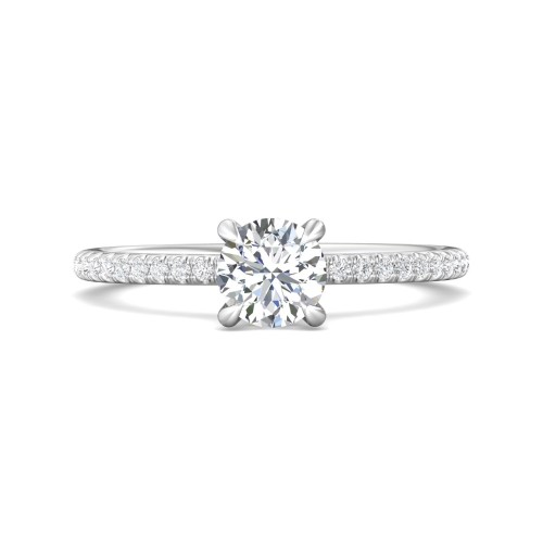 FlyerFit&reg; 14K White Gold Micropave Engagement Ring