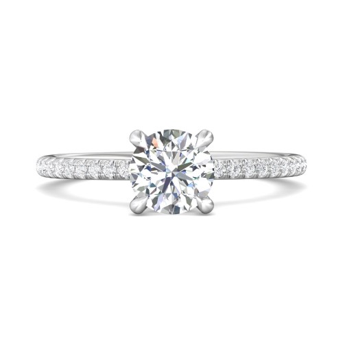 FlyerFit&reg; 14K White Gold Micropave Engagement Ring